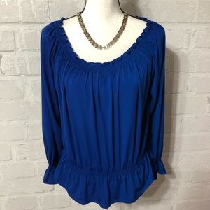 Gap Electric Blue semi Peplum Style Top Medium